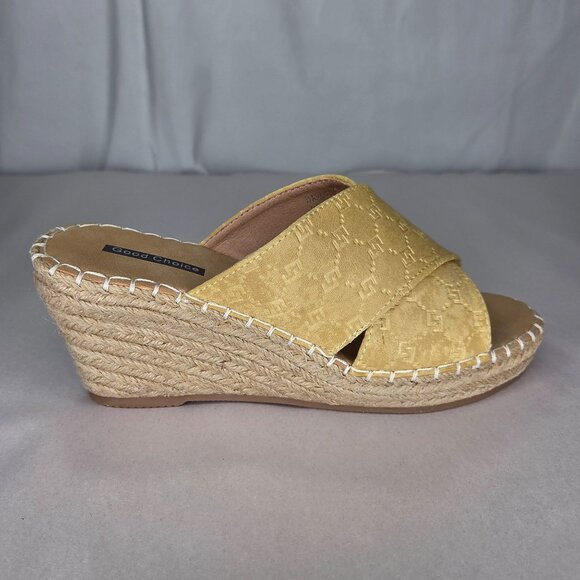 NWT GC SHOES Darline Yellow Espadrille Wedge Sandals - Yellow - Picture 3 of 7